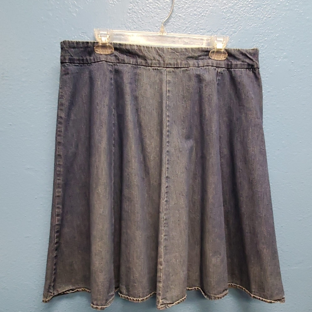 Blue denim skirt
